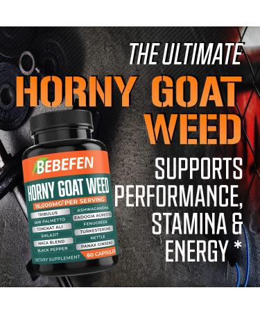 16000MG Horny Goat Weed Capsules with Tribulus Terrestris, Tongkat Ali, Maca - Strength, Stamina & Endurance Support - Buy Online on SooperMarket.com