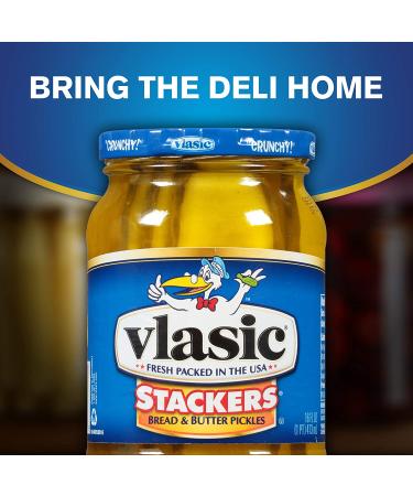 Vlasic Stackers Bread and Butter Pickles 16 FL oz - Premium Quality Pickles - Buy Online on SooperMarket.com