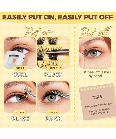LASHVIEW Self Adhesive Lashes - 10-16mm Eyelash Extension Kit | No Glue Needed | DIY Press-on Clusters with Tweezers - Shop Internationally - Buy Online on SooperMarket.com