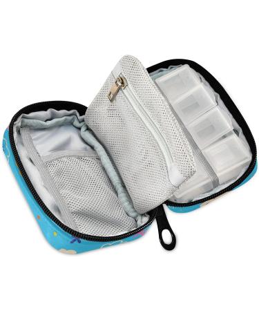 SUABO Panda Bears Weekly Pill Organizer - Travel 7 Day Pill Box with Separate Compartments for Medications & Vitamins | Blue - Buy Online on SooperMarket.com