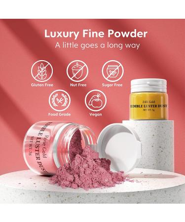 Nomeca Luster Dust Edible Set - 4 Vibrant Colors for Cake Decorating, Baking, and More - Food Grade Shimmer Powder Glitter - 3g/Bottle - Buy Online on SooperMarket.com