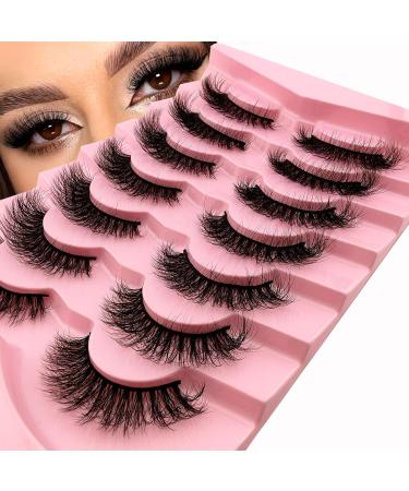 7 Pairs of 3D False Eyelashes Cat Eye Fluffy Volume Curly Cat-Eye Artificial Eyelashes Natural Look Reusable Handmade Faux Mink Makeup Eyelashes (7P-HR-Z03) - Buy Online on SooperMarket.com