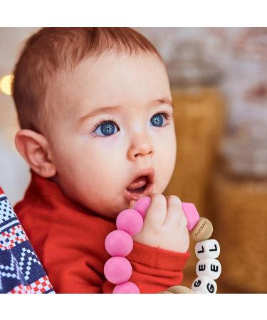 Personalized Name Baby Keepsake Rattle | Ausbay Customizable Teether Toy with Beech Wood Rings | Ideal for Girls Baby Shower (Black) - Buy Online on SooperMarket.com