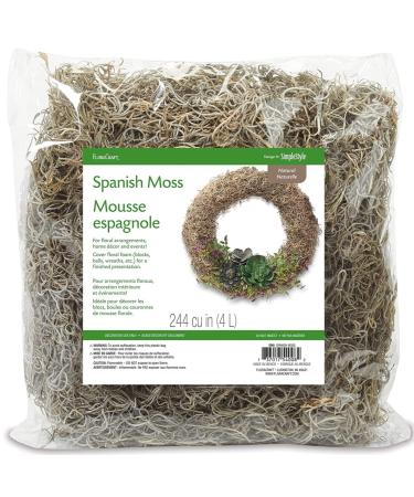 FloraCraft Spanish Moss 8 Ounce (4L) Natural 8 Ounce (Pack of 1) SPANISH MOSS/EXCELSIOR Brown