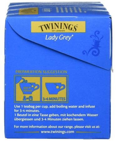 Buy Twinings Lady Gray Tea 50g - Premium Chinese Tea with Citrus & Bergamot | 2 Pack (50g x2) - 25 Tea Bags - Buy Online on SooperMarket.com