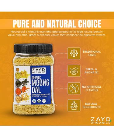 Zayd Organics Moong Dal Split Mung Beans USDA Organic - 1.75lbs (800g) - Buy Online on SooperMarket.com