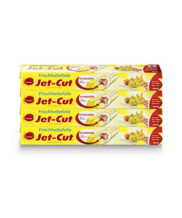 Jet-Cut cling film for cutting Consumer 30cm x 44 m transparent storage pack of 4 pieces in a set of 4 pieces (1 pack)