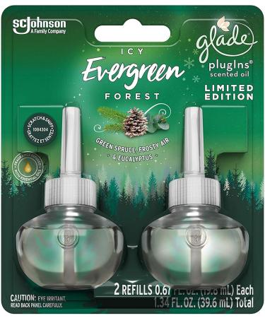 Glade Plugins Scented Oil Refills - Limited Edition - ICY Evergreen Forest - 2 Count Refills Per Package - Pack of 2 Packages - Buy Online on SooperMarket.com