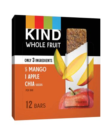 KIND Whole Fruit Bars Gluten Free No Sugar Added 1.2oz Mango Apple Chia 12 Count