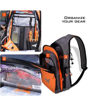 KastKing Pond Hopper Fishing Sling Tackle Storage Bag - Lightweight Sling Backpack for Fishing, Hiking, Hunting, and Camping - Orange Sling Bag - 17.7x12.6x6 Inches - Buy Online on SooperMarket.com