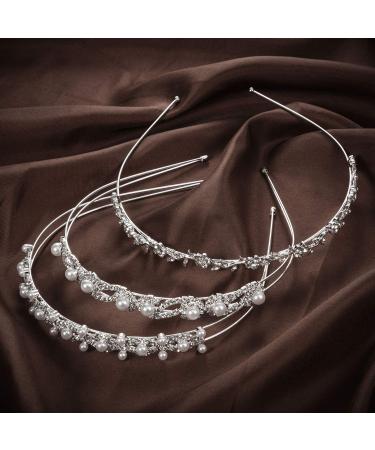 6-Piece Crystal Flower & Leaves Crown Headband Set for Bride & Bridesmaids - Wedding Party Headdress (Style 1) Silver - Buy Online on SooperMarket.com