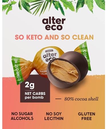 Alter Eco Organic Dark Chocolate Almond Butter Bombs 3.8 oz - Guilt-Free Snack - Buy Online on SooperMarket.com