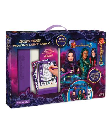 Make It Real - Disney Descendants 3 Sketchbook with Tracing Light Table. Fashion Design Tracing and Drawing Kit for Girls. Includes Sketch Pages, Stencils, Stickers, and Backlit Tracing Pad