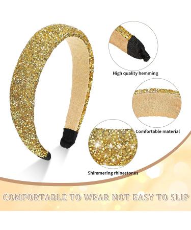 4-Piece Rhinestone Crystal Headband Set - Handmade Bling Hairbands for Women & Girls in Black, White, Red, Gold - Buy Online on SooperMarket.com