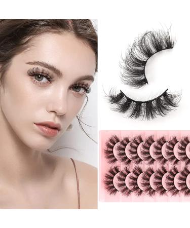 MilyBest 18mm Fluffy Cat Eye False Eyelashes - 10 Pairs | D Curl Volume Faux Mink Lashes for Natural Wispy Look - Pack A - Buy Online on SooperMarket.com