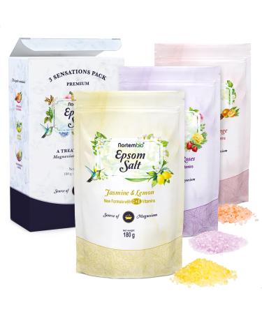Nortembio Epsom Salt gift package.Cinnamon jasmine and rose aroma.Hydrated with vitamin C and E. swimming salt for muscle relaxation and aromatherapy.Air density of doypacks with a ZIP closure.Cinnamon - jasmine - roses