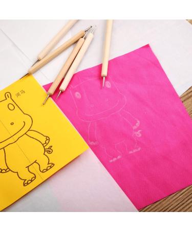 Outus White Carbon Transfer Paper 11.7 x 8.3 Inch Tracing Paper Carbon Graphite Copy Paper with Embossing Stylus Tracing Stylus Dotting Tools for Cloth Fabric Paper Wood (105 Pieces) - Buy Online on SooperMarket.com