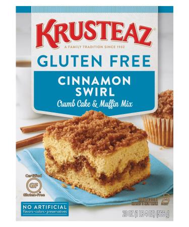 Krusteaz Gluten Free Baking Mix Cinnamon Swirl Crumb Cake & Muffin Mix Gluten Free with No Artificial Flavors Colors or Preservatives 12-Ounce Box (Pack - 3)