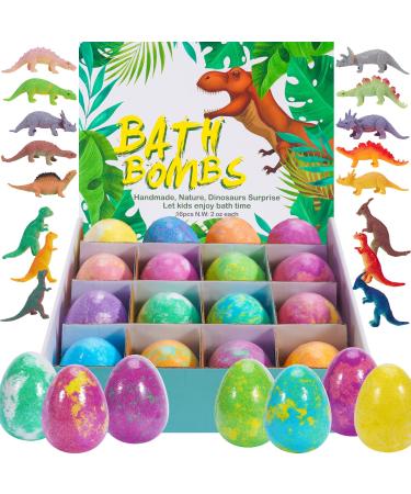 Bath Bombs for Kids with Toys Inside Surprise - Dino Egg Bath Bombs for Kids, 16 Pack Kids Bath Bomb Bubble Bath Fizzies Vegan Essential Oil Spa Bathbombs for Girls Boys Women Skin Moisturize 16 Count (Pack of 1)