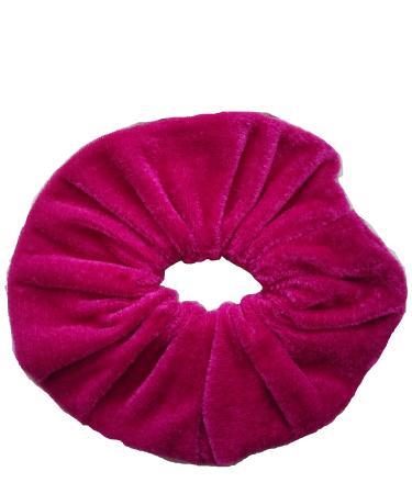 AADYA Pair of Extra Large (15CM) Velvet Hair SCRUNCHIES Elastic Scrunchy Hair BOBBLES (Dark Pink)