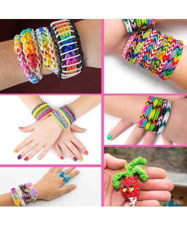 LauCentral 28 Colors Premium Rubber Bands Refill Loom Set for Kids - Bracelet Making Kit with Clips, Beads, and Charms - Creative DIY Craft Gift - Buy Online on SooperMarket.com