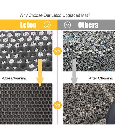 LeToo Cat Litter Mat - Large Waterproof Double Layer Anti-Tracking Kitty Mat - No-Toxic & Washable - Grey 24 x 15 - Buy Online on SooperMarket.com