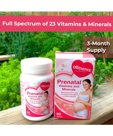 Prenatal Vitamins with 1000mcg Folate Folic Acid Prepares You for Conception and Childbearing 23 Vitamins and Minerals Includes Iron Calcium Vitamin D Biotin 90 Days Supply - Allmom's Choice - Buy Online on SooperMarket.com