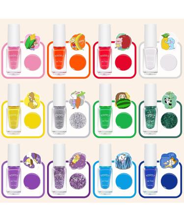 Non-Toxic Children's Nail Polish Set - 12 Colors Peel-Off & Quick Drying - Perfect Birthday Gift for Girls Age 3+ - Buy Online on SooperMarket.com
