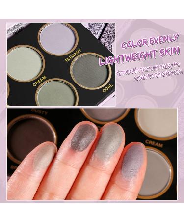 DE LANCI Matte Eyeshadow Palette - 12 Natural Shades for Older Women, Cool Gray Tones, Talc-Free, Mirror Included - Buy Online on SooperMarket.com