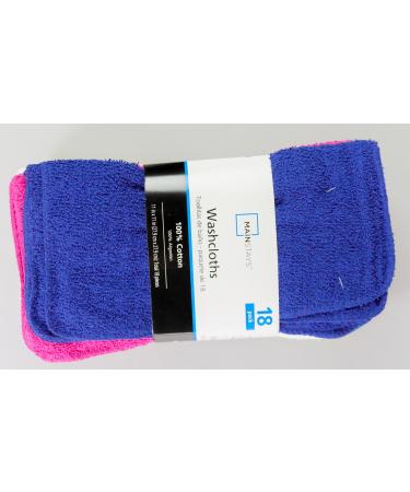 MAINSTAYS 18 Pack Assorted Cotton Terry Thin Washcloths Rags (NPWGO)