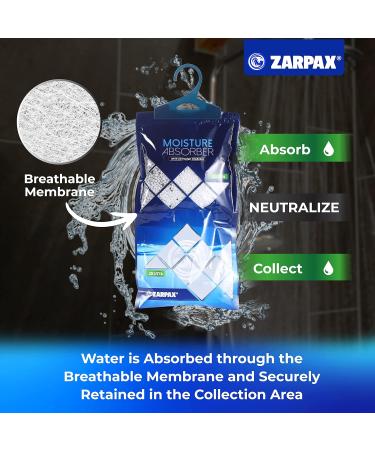 Hanging Moisture Absorber Activated Charcoal 10.6 oz - 20 Pack | Dehumidifier Bags for Bathroom Closet & Kitchen | Eliminates Humidity & Odors | Unscented Moisture Control - Buy Online on SooperMarket.com