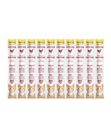 Gimcat sticks poultry - soft stings with high meat content and without sugar additive - 1 multipack (10 sticks) poultry 1 l (10 pack)