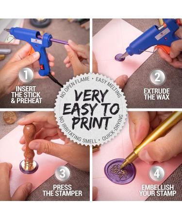 Wax Stamp Kit - 16 Colors Quick Melt Wax Gun with Seal Heads & Metallic Pens - Perfect for Wedding Invites & Christmas Letter Sealing - Buy Online on SooperMarket.com