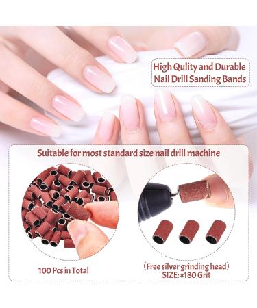 100 Pcs Sanding Bands for Nail Drill - Cuticle Removal, Smoothing Nails & Reshaping Tips - Buy Online on SooperMarket.com