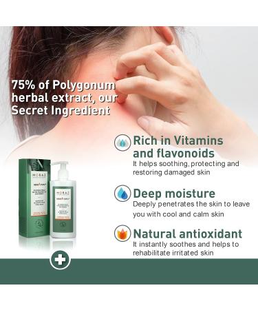 Moraz Polygonum Herb Atopic Cream - Soothing Redness Reducing Skin Care for Irritated & Itchy Skin - Steroid-Free Relief - 8.5 oz - Buy Online on SooperMarket.com