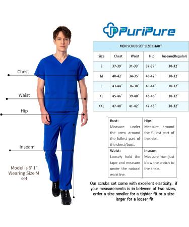 Men's 4-Way Stretch Athletic Scrub Set - Grey V-Neck Top & Cargo Pant - Size Medium - Buy Online on SooperMarket.com