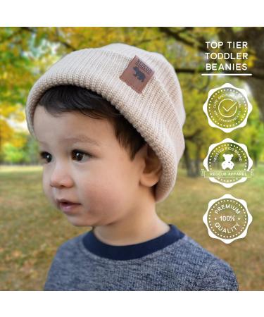RED CUB Toddler Baby Beanie | Unisex Acrylic Knit Winter Hat | 12-36 Months | Neutral Straw - Buy Online on SooperMarket.com