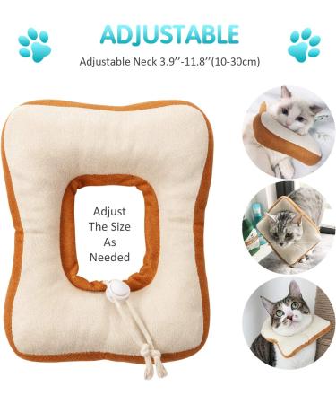 Frienda 2-Piece Adjustable Cat E-Collar | Cute Toast Neck Cone Collar for Kittens and Cats - Buy Online on SooperMarket.com