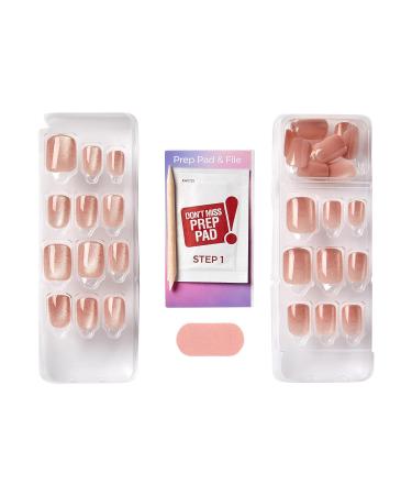 KISS imPRESS No Glue Mani Press-On Nails | Starstruck Medium Neutral Squoval | 30 Nails + Prep Pad & Tools | Shop Internationally - Buy Online on SooperMarket.com