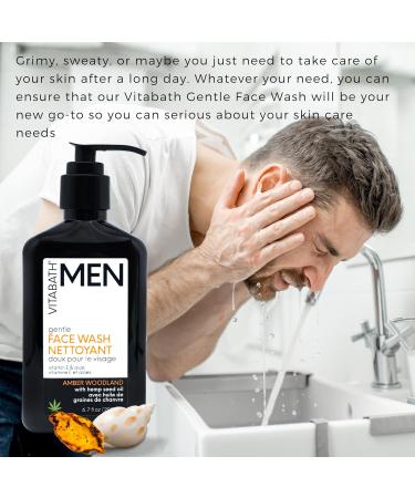 Vitabath Men's Amber & Woodland Face Wash - Hydrating Daily Cleanser for Dry Skin - 8 fl oz - Buy Online on SooperMarket.com