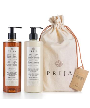Prija Gift set for daily care liquid soap + hand and body cream + decorative bag (Set 5)