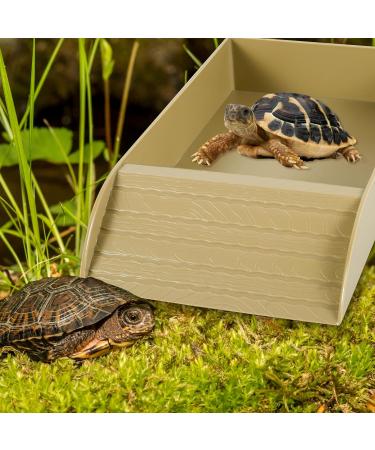 Tortoise Water Dish Tortoise Bath Dish 30.5x14.8x5.8cm Anti Slip Reptile Pool Bowl with Ramp Reptile Feeding Box Dish Plastic Turtle Water Bowl Tortoise Habitat Accessories for Basking Feeding Wood Small - Buy Online on SooperMarket.com