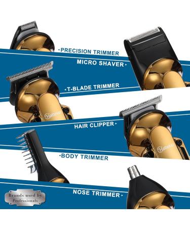 Hatteker Beard Trimmer Kit Professional Hair Clipper with Zero Gapped T-Blade Trimmer Electric Razor Shaver for Nose Ear Beard Body Trimmer for Men Waterproof Cordless Grooming Kit 6 in 1 - Buy Online on SooperMarket.com