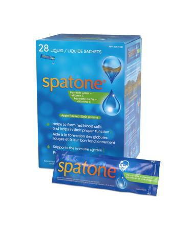 Spatone 100% Natural Liquid Iron Supplement Apple Flavour Vegan Reduces Tiredness & Fatigue 28 Sachets x 25 mL (Pack of 1) Apple 1 count (Pack of 28)