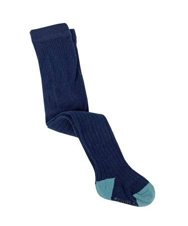 Non-Slip Super Soft Ribbed Baby and Toddler Girls Tights - Cosy Winter warm anti-skid tights for Active Children 0-6 Months Navy