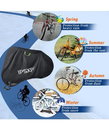 IPSXP Heavyweight Waterproof Bicycle Cover 210D Oxford UV Protected Dustproof Fits All Bike Types (208x112x76cm) - Ideal for Snow & Festivals - Buy Online on SooperMarket.com