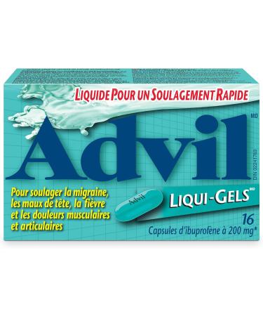 Advil Regular Strength Ibuprofen Pain Relief Liquid-Gels Fast Acting Pain Relief for Migraine Back Neck Joint and Muscle Relief 200mg (16 Count) - Buy Online on SooperMarket.com