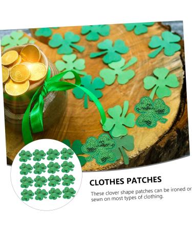 STOBOK 1 Set 20 Pcs Patch St Patricks Day Patches Leaf Embroidered Hot Melt Adhesive Film Clothing - Buy Online on SooperMarket.com