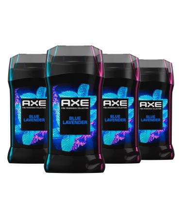 AXE Fine Fragrance Collection Deodorant Stick Blue Lavender with Mint + Amber Essential Oils 4 Pack with 72H Freshness Aluminum-Free 3 oz