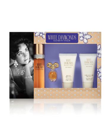 WHITE DIAMONDS by Elizabeth Taylor 4 Piece Gift Set with 1.7 EDT SPRAY for Women 1.7 Fl Oz (Pack of 4)